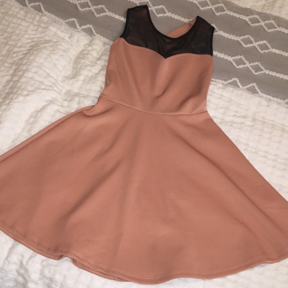 Pink bow tie skater dress